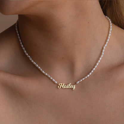 Signature Pearl Name Necklace