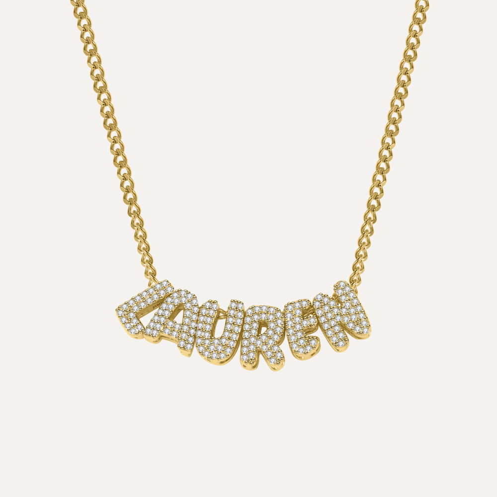 Bella & Co™ Bubble Name Diamond Necklace